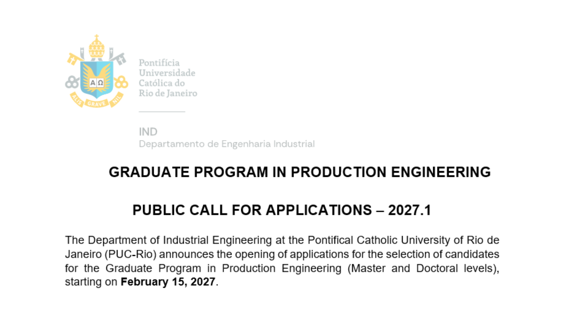 PPGEP 2027.1 Admissions – Click to read the public call