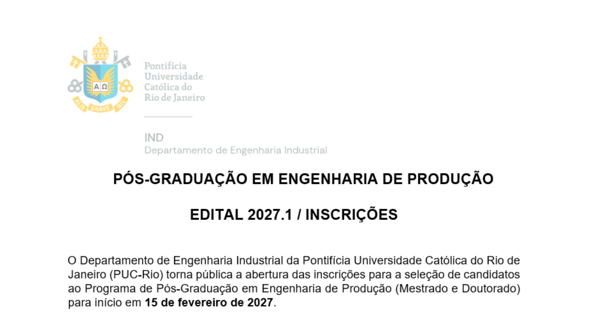 Processo Seletivo PPGEP 2027.1 – Clique para acessar o edital